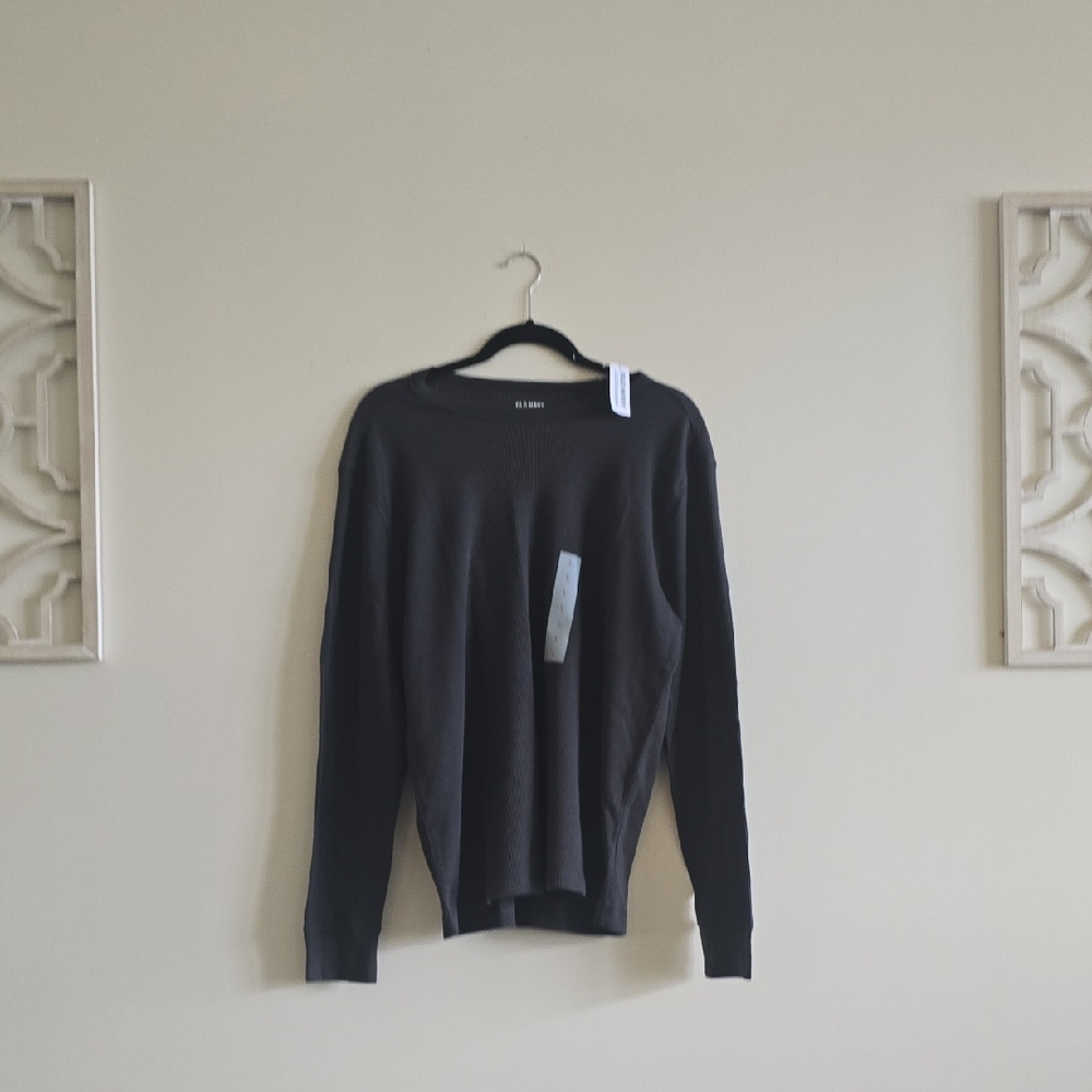 Old Navy Men's Dark Gray Crewneck Pullover  Henley